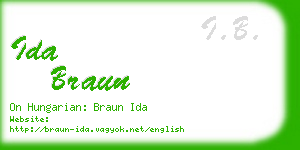 ida braun business card